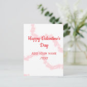 Red glitter lines happy Valentine's day spiral nam Briefkaart (Staand voorkant)