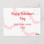 Red glitter lines happy Valentine's day spiral nam Briefkaart (Achterkant)