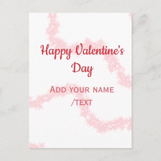 Red glitter lines happy Valentine's day spiral nam Briefkaart (Voorkant)