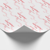 Red glitter lines happy Valentine's day spiral nam Cadeaupapier (Hoek)