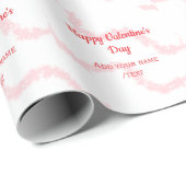 Red glitter lines happy Valentine's day spiral nam Cadeaupapier (Rol Hoek)