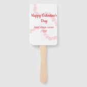 Red glitter lines happy Valentine's day spiral nam Handwaaier (Achterkant)