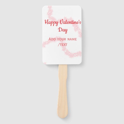 Red glitter lines happy Valentine's day spiral nam Handwaaier (Voorkant)