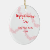 Red glitter lines happy Valentine's day spiral nam Keramisch Ornament (Rechts)