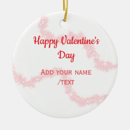 Red glitter lines happy Valentine's day spiral nam Keramisch Ornament
