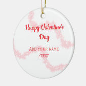 Red glitter lines happy Valentine's day spiral nam Keramisch Ornament (Links)