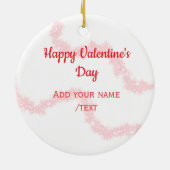 Red glitter lines happy Valentine's day spiral nam Keramisch Ornament (Achterkant)