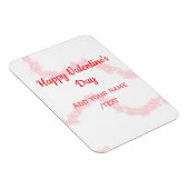 Red glitter lines happy Valentine's day spiral nam Magneet (Rechterzijde)
