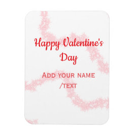 Red glitter lines happy Valentine's day spiral nam Magneet