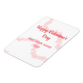 Red glitter lines happy Valentine's day spiral nam Magneet (Linkerzijde)
