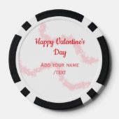 Red glitter lines happy Valentine's day spiral nam Poker Chips (Achterkant)