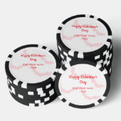 Red glitter lines happy Valentine's day spiral nam Poker Chips (Opstapeling)