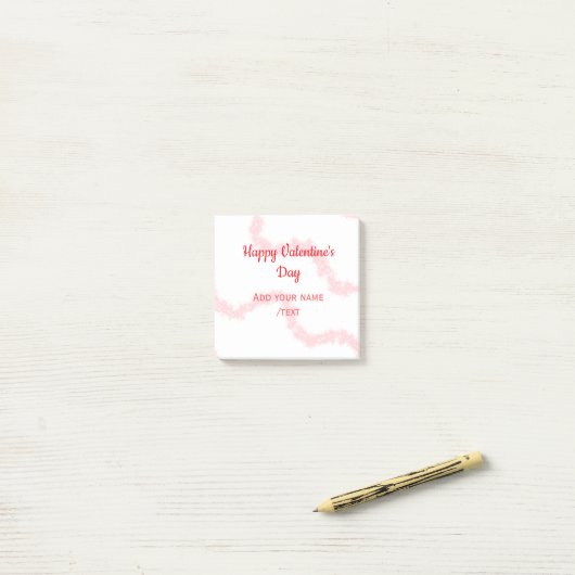 Red glitter lines happy Valentine's day spiral nam Post-it® Notes (Op bureau)