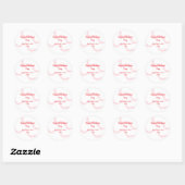 Red glitter lines happy Valentine's day spiral nam Ronde Sticker (Vel)