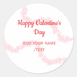 Red glitter lines happy Valentine's day spiral nam Ronde Sticker