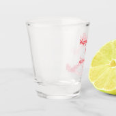 Red glitter lines happy Valentine's day spiral nam Shot Glas (Links)