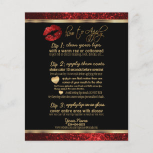 Red Glitter Lip 💋 Instructies voor zwart Flyer