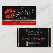 Red Glitter Lips and Silver Visitekaartje (Voorkant / Achterkant)