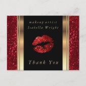 Red Glitter Lips - Hartelijk dank Briefkaart (Voorkant)