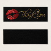 Red Glitter Lips - Hartelijk dank Mini Visitekaartjes (Voorkant /achterkant)