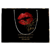 Red Glitter Lipstick en Gold Marble - Hartelijk da Large Cadeautasje (Voorkant)