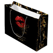 Red Glitter Lipstick en Gold Marble - Hartelijk da Large Cadeautasje (Voorkant Gekanteld)