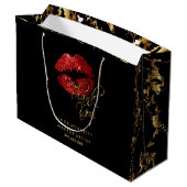 Red Glitter Lipstick en Gold Marble - Hartelijk da Large Cadeautasje (Achterkant Gekanteld)