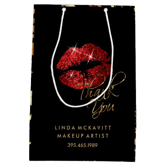 Red Glitter Lipstick en Gold Marble - Hartelijk da Medium Cadeauzakje (Achterkant)