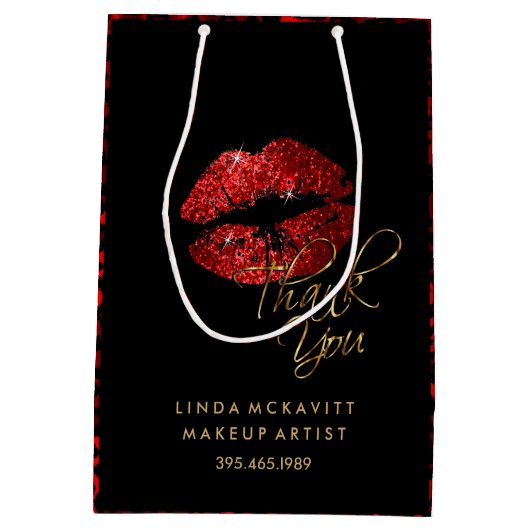 Red Glitter Lipstick en Luipaard - Dank u wel Medium Cadeauzakje (Achterkant)