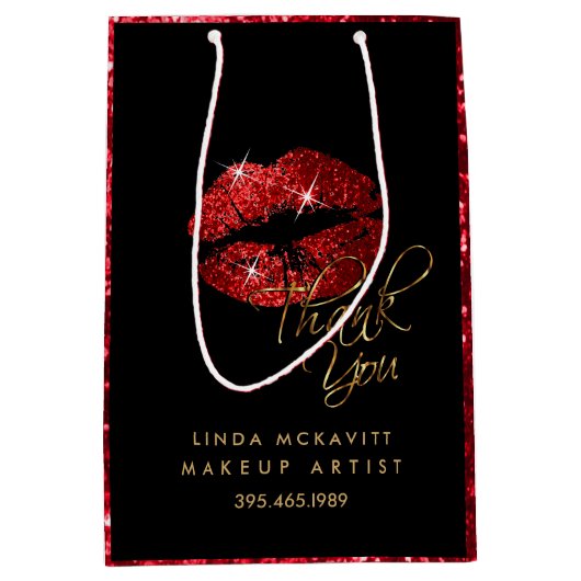 Red Glitter Lipstick en Red Texture - Hartelijk da Medium Cadeauzakje (Voorkant)