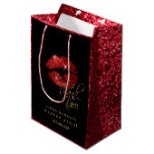 Red Glitter Lipstick en Red Texture - Hartelijk da Medium Cadeauzakje (Voorkant Gekanteld)