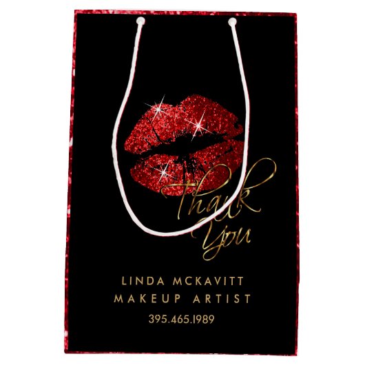 Red Glitter Lipstick en Red Texture - Hartelijk da Medium Cadeauzakje (Achterkant)