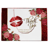 Red Glitter Lipstick en Rozen - Hartelijk dank Groot Cadeauzakje (Voorkant)