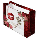 Red Glitter Lipstick en Rozen - Hartelijk dank Groot Cadeauzakje (Voorkant Gekanteld)