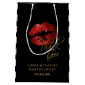 Red Glitter Lipstick en White Stripes - Hartelijk  Medium Cadeauzakje (Achterkant)