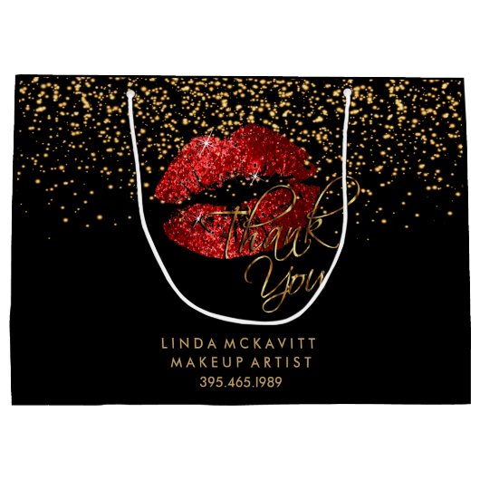 Red Glitter Lipstick - Hartelijk dank Large Cadeautasje (Achterkant)