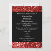 Red Glitter-look 1 Foto-Afstuderen Kaart (Achterkant)