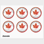 Red Glitter Maple Leaf Maple Syrup Label (Vel)
