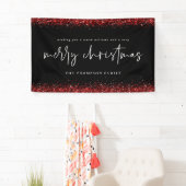 Red Glitter Merry kerstnaam Black Spandoek (Insitu)