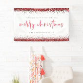 Red Glitter Merry kerstnaam White Spandoek (Insitu)