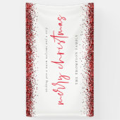 Red Glitter Merry kerstnaam White Spandoek (Verticaal)
