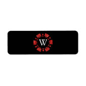 Red Glitter Monogram Poker Chip Casino Sigaar Etiket (Voorkant)