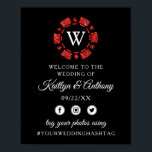 Red Glitter Monogram Poker Chip Casino Wedding Poster<br><div class="desc">Viel in stijl met dit moderne en zeer trendy trouwwelkomstteken. Dit ontwerp is gemakkelijk te personaliseren met uw speciale gebeurtenisformulering en uw gasten zullen enthousiast zijn wanneer zij dit geweldige teken zien. Overeenkomende objecten zijn te vinden in het collectie.</div>