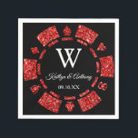 Red Glitter Monogram Poker Chip Casino Wedding Servet<br><div class="desc">Viel in stijl met deze stijlvolle en zeer trendy trouwluiers. Dit ontwerp is gemakkelijk te personaliseren met uw speciale gebeurtenisformulering en uw gasten zullen enthousiast zijn wanneer zij deze geweldige luiers zien.</div>