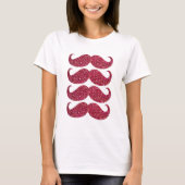 Red Glitter Mustache #2 T-shirt (Voorkant)