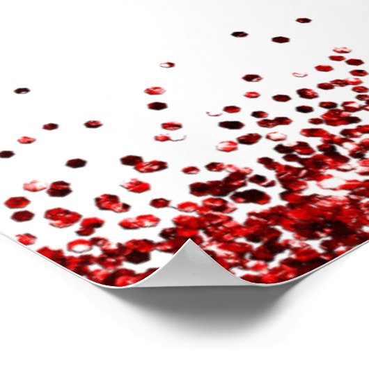 Red Glitter Name Welcome Merry KerstWhite Poster (Hoek)