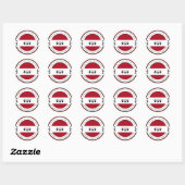 Red Glitter Paw Print Address Ronde Sticker (Vel)