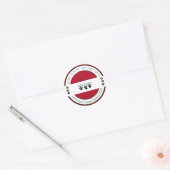 Red Glitter Paw Print Address Ronde Sticker (Envelop)