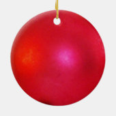 Red Glitter Personalized Holiday Keramisch Ornament (Achterkant)