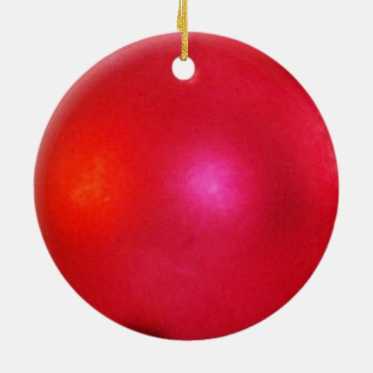 Red Glitter Personalized Holiday Keramisch Ornament (Achterkant)